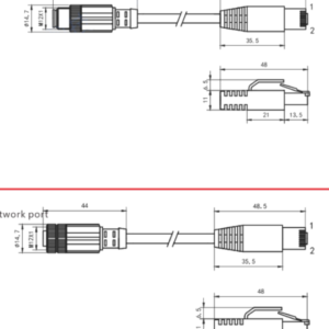 M12 to RJ45 Industrial Ethernet Cables